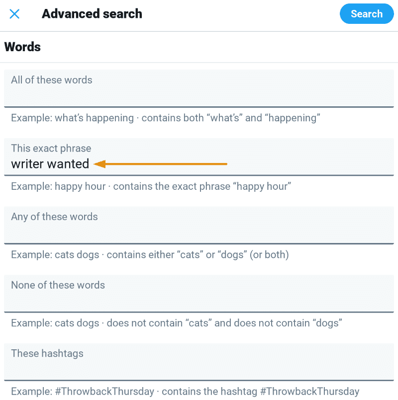 advanced twitter search example 1